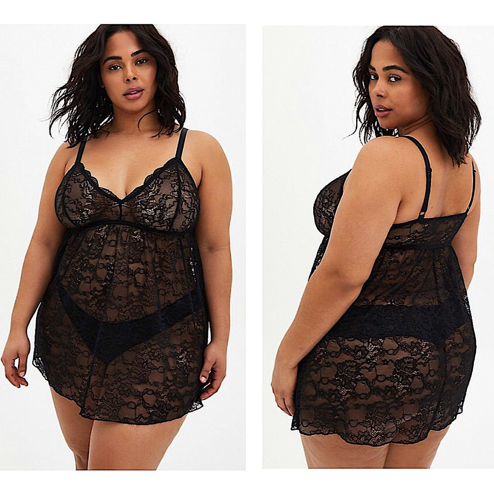 TORRID Black Lace V-Neck Babydoll: Size 3X